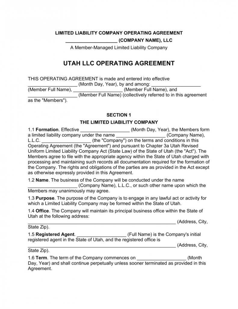 Operating Agreement Form 009 Template Ideas Operating Agreement Free Missouri Llc Elegant