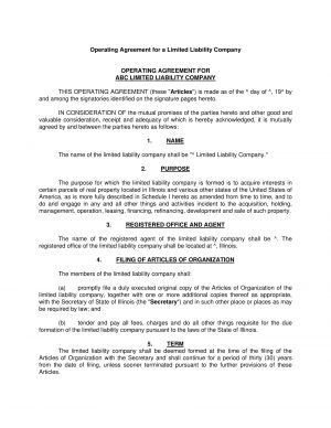 Operating Agreement Form 5 Operating Agreement Contract Forms Pdf Doc