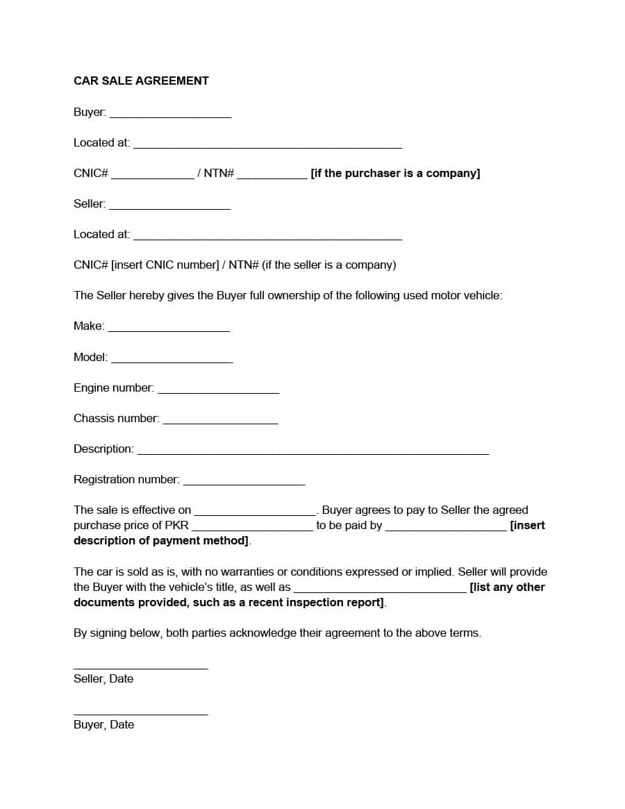 Payment Agreement Contract For Car 42 Printable Vehicle Purchase Agreement Templates Template Lab