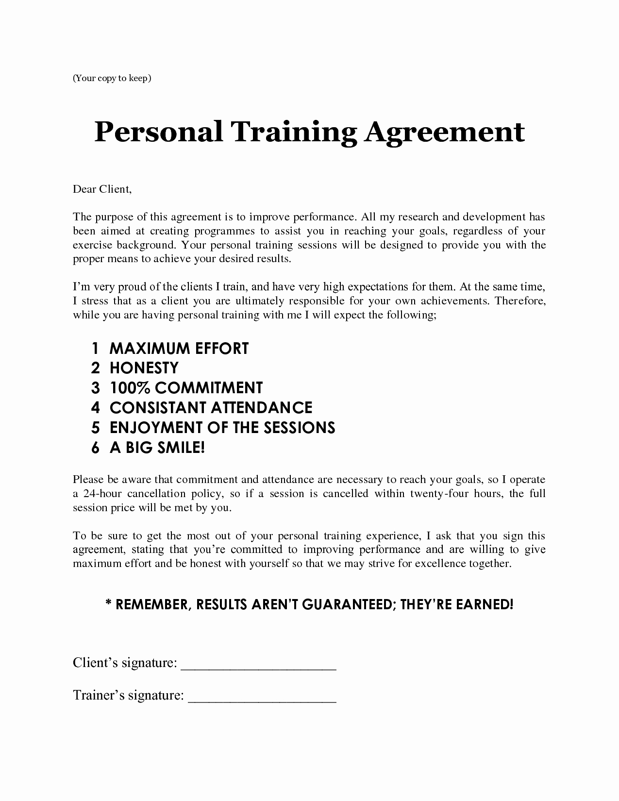 Personal Agreement Template 011 Template Ideas Download Client Agreement Form Personal Training