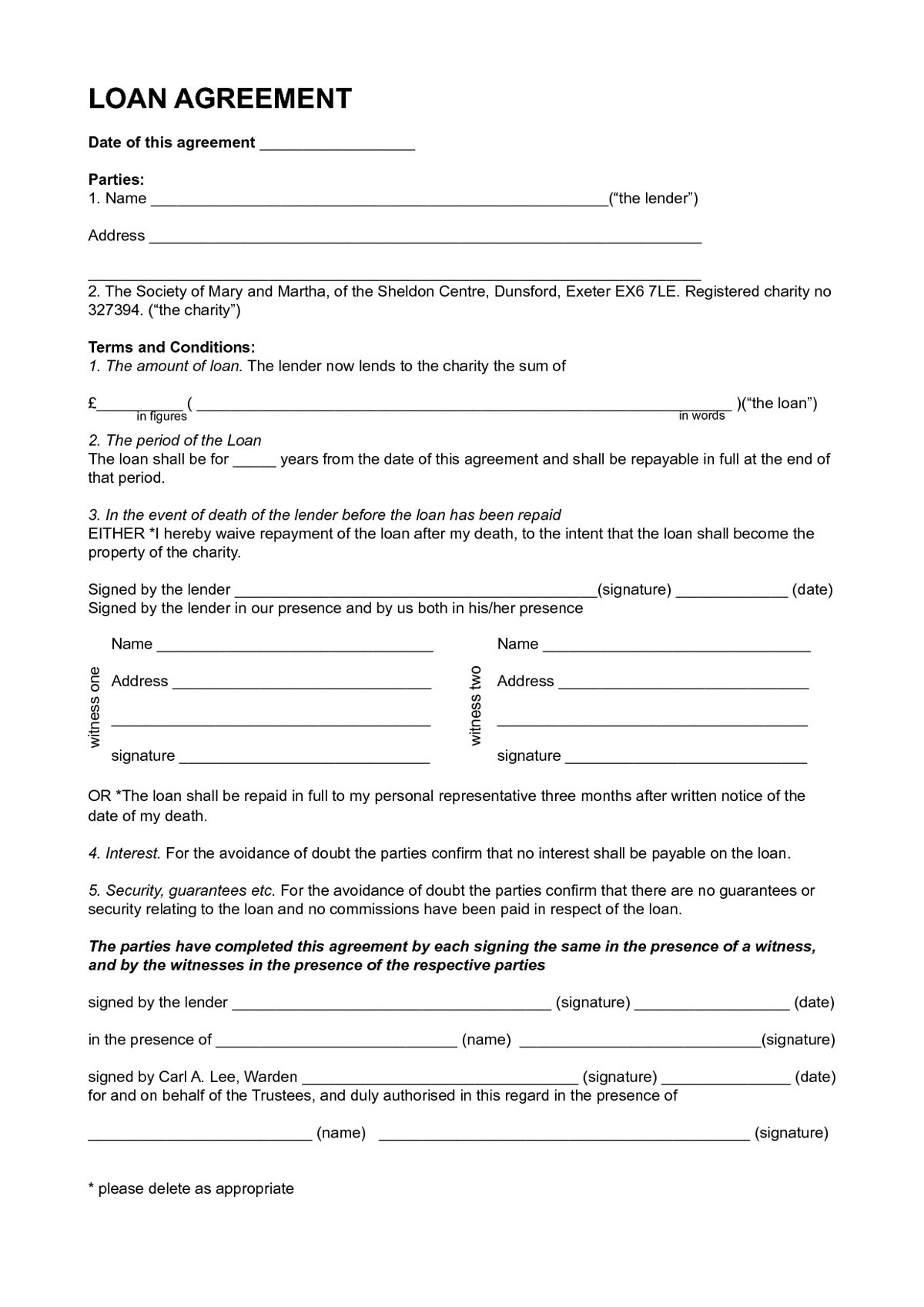 Personal Loan Agreement Letter Personal Loan Agreement Template Between Friends Two Parties