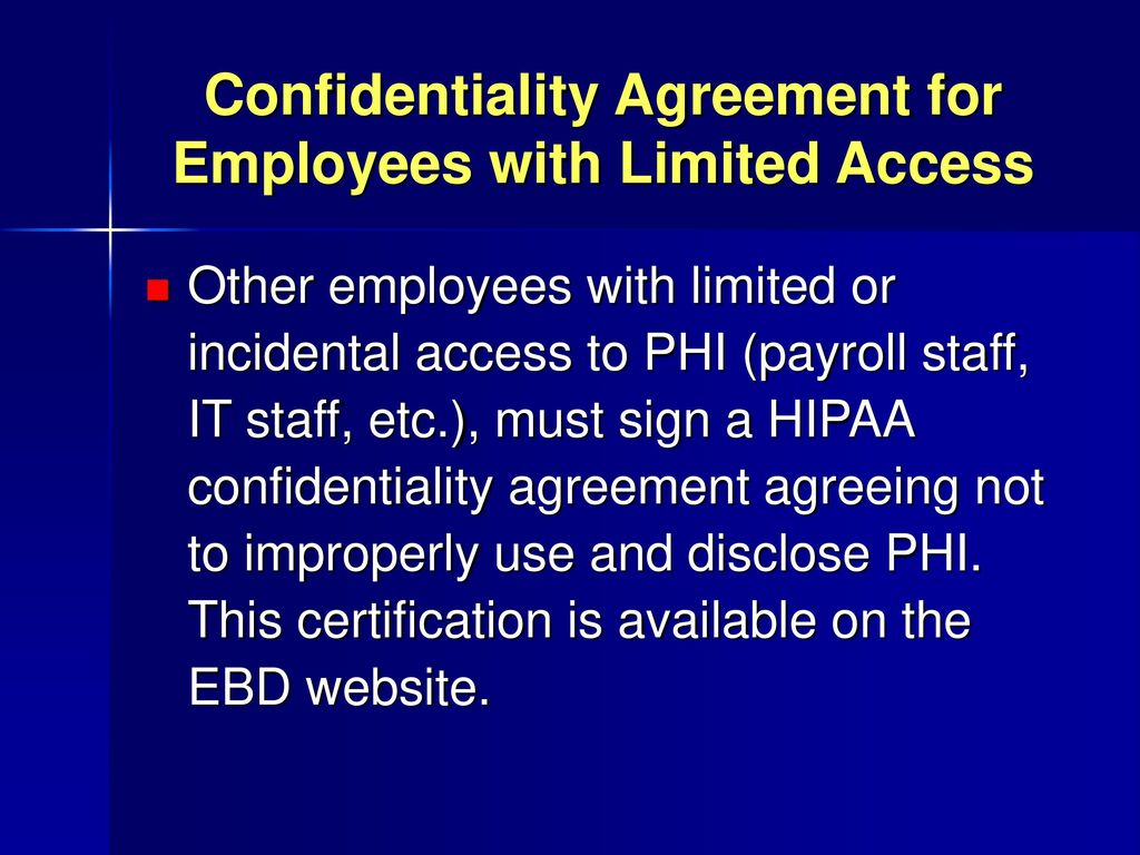 Phi Confidentiality Agreement Protecting Enrollees Health Information Under Hipaa Ppt Download
