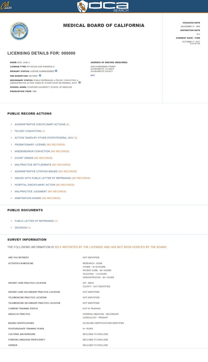 Physician Patient Arbitration Agreement License Verification Sample
