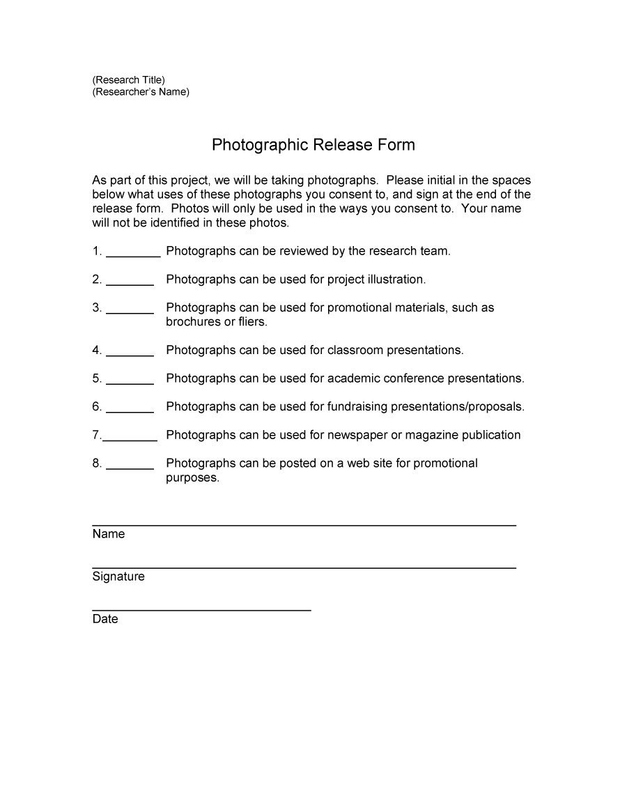 Portrait Agreement Form 53 Free Photo Release Form Templates Word Pdf Template Lab
