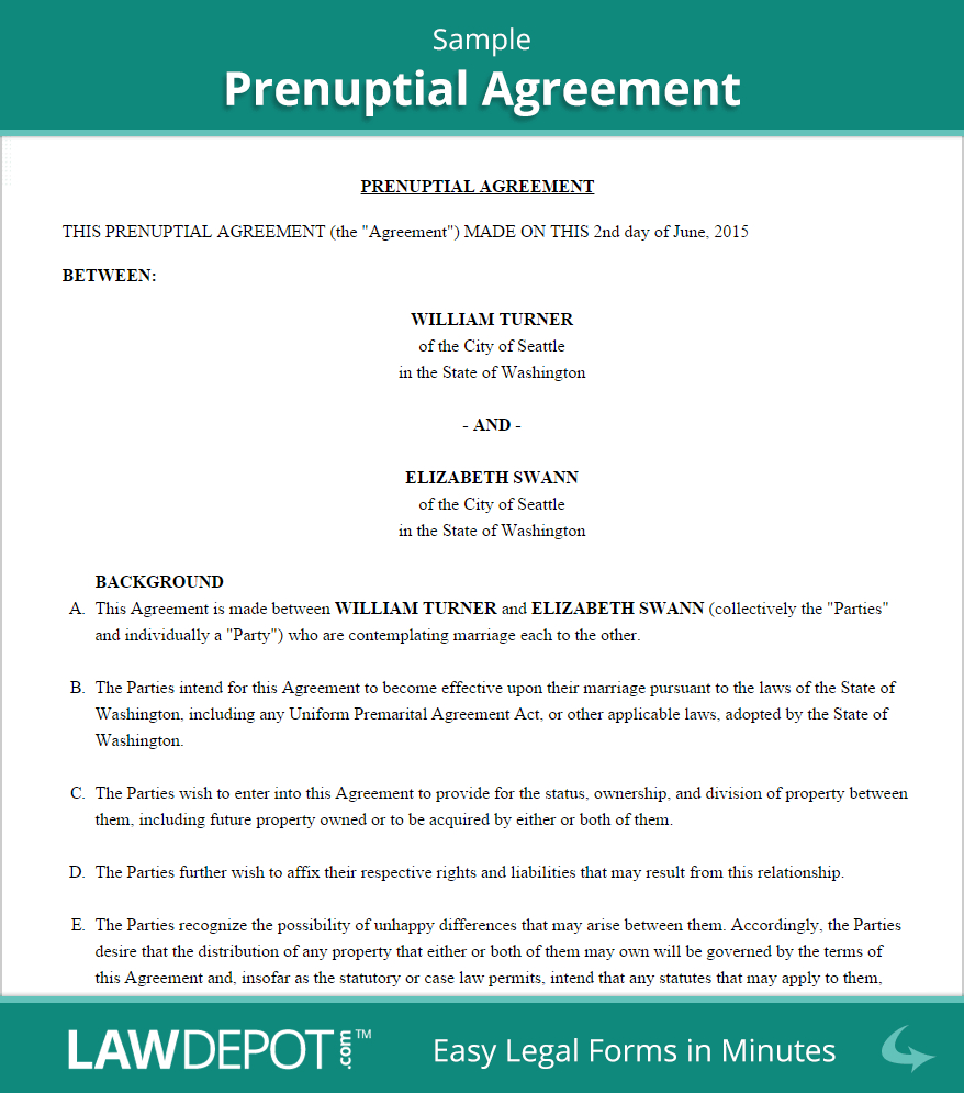 Prenuptial Agreement Checklist Free Prenuptial Agreement Create Download And Print Lawdepot Us