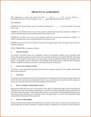 Prenuptial Agreement Form Pdf 7 Prenuptial Agreement Template Survey Template Words
