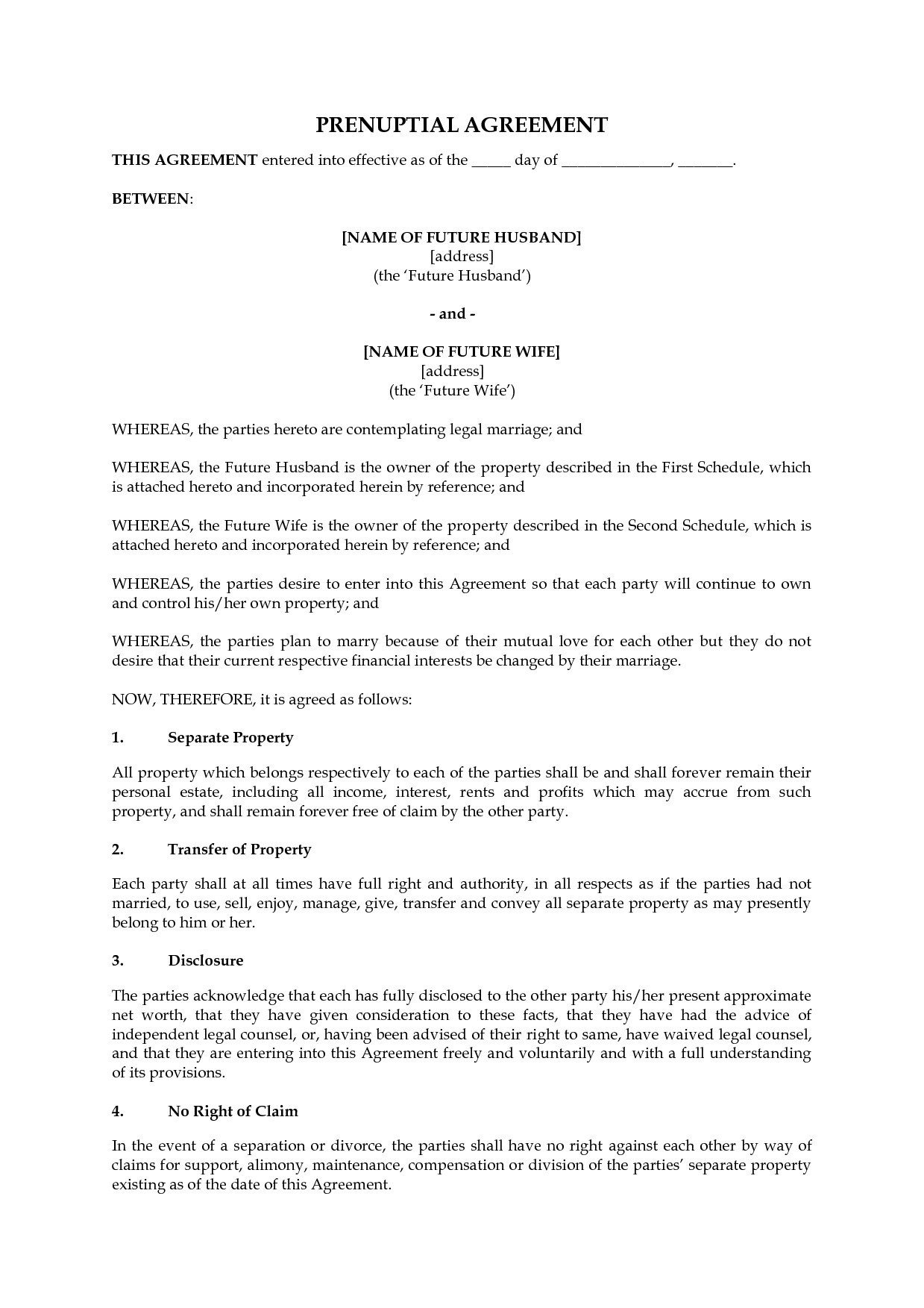 Prenuptial Agreement Form Pdf Prenuptial Agreement Template Lera Mera