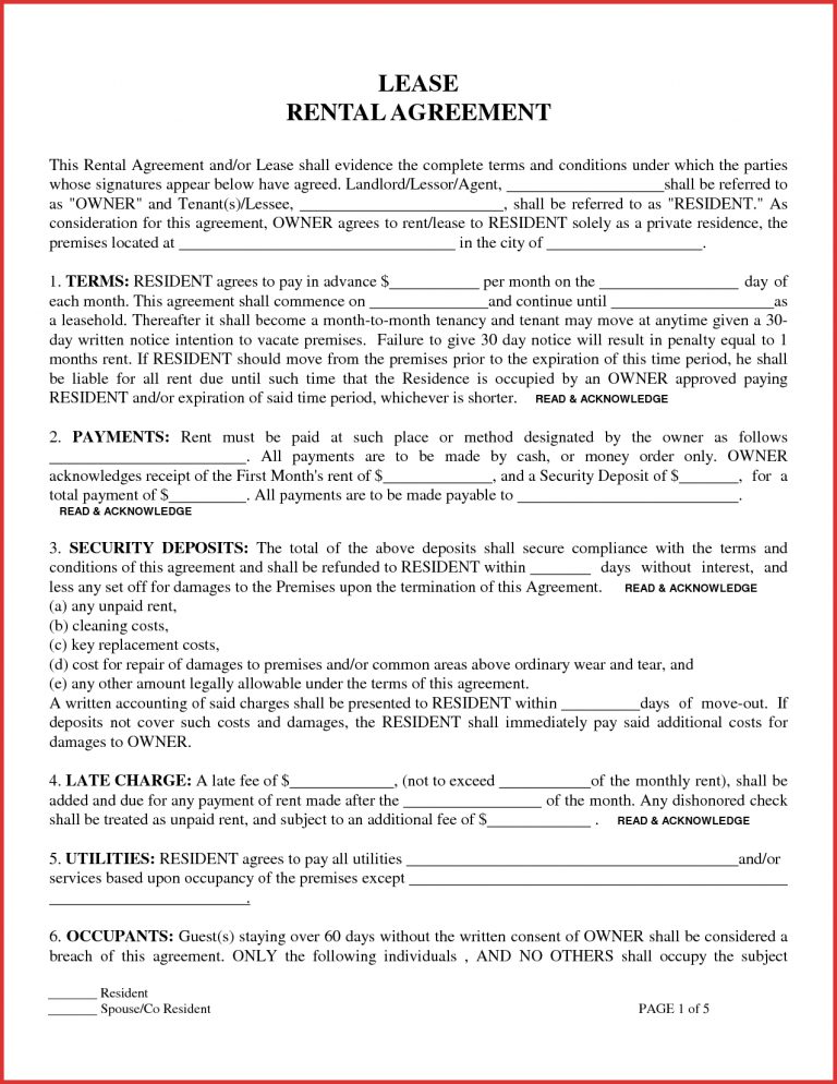 Printable Lease Agreement Apartment Lease Contract Unique Free