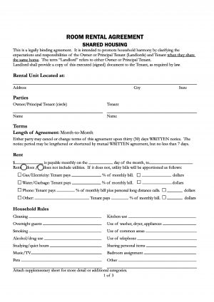 Printable Lease Agreement Download Free California Room Rental Agreement Printable Lease