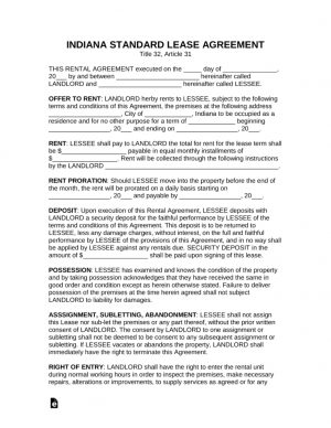 Printable Lease Agreement Free Printable Lease Agreement Indiana Download Them And Try To Solve