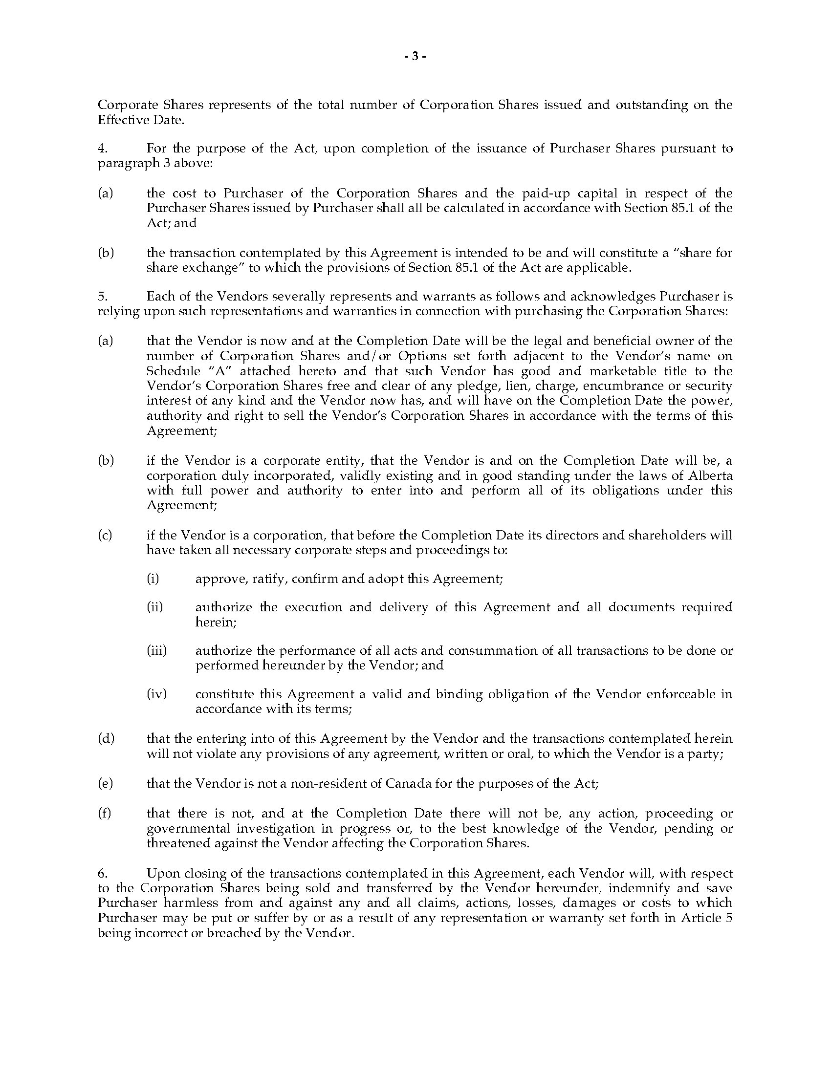 Product Purchase Agreement Template Alberta Share Purchase Agreement For Reverse Takeover