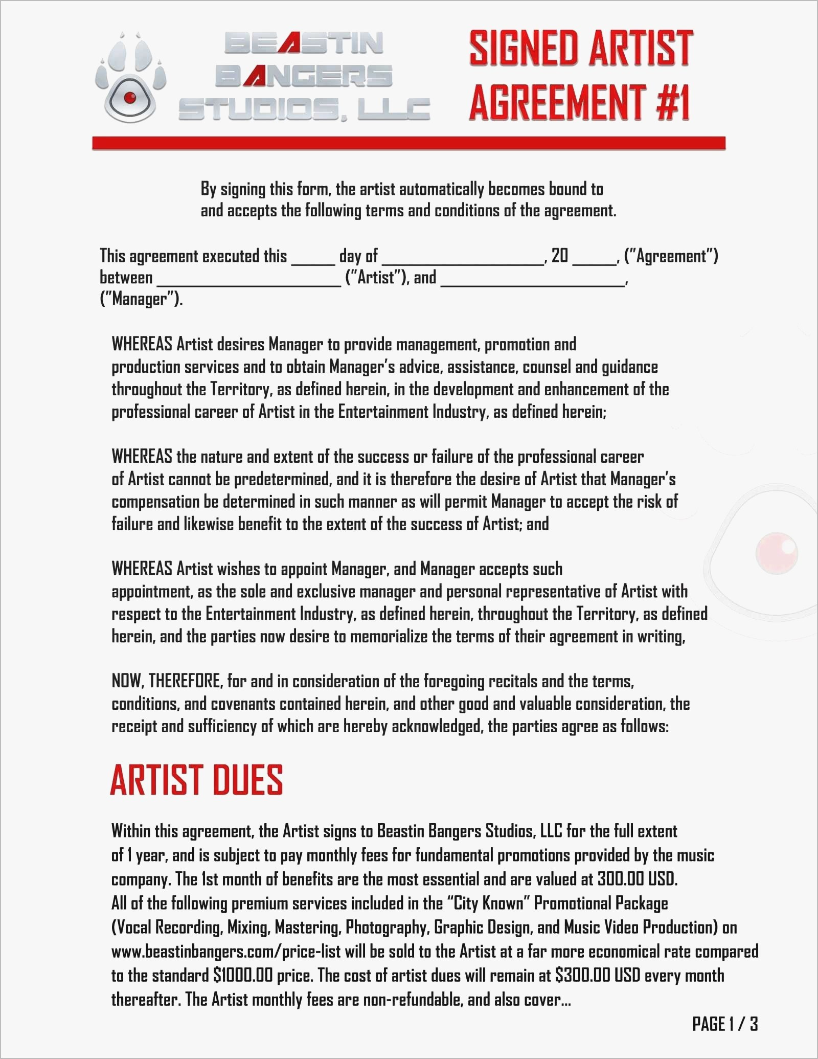 Promotion Agreement Template Consignment Agreement Template Inspirational Awesome 49