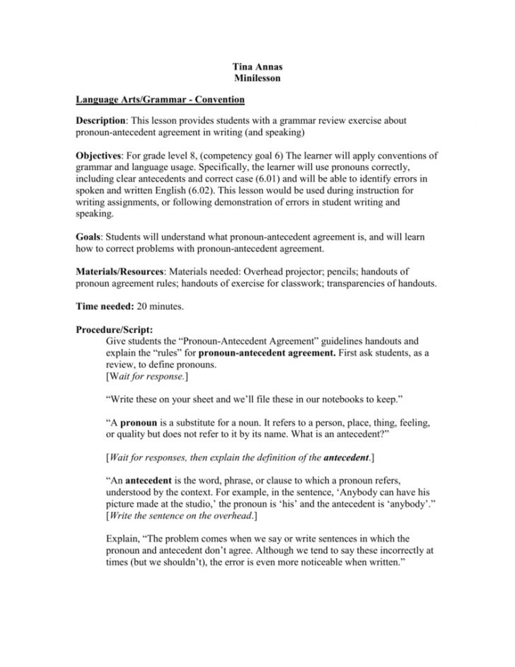 Pronoun Antecedent Agreement Worksheet Pronouns And Pronoun Antecedent