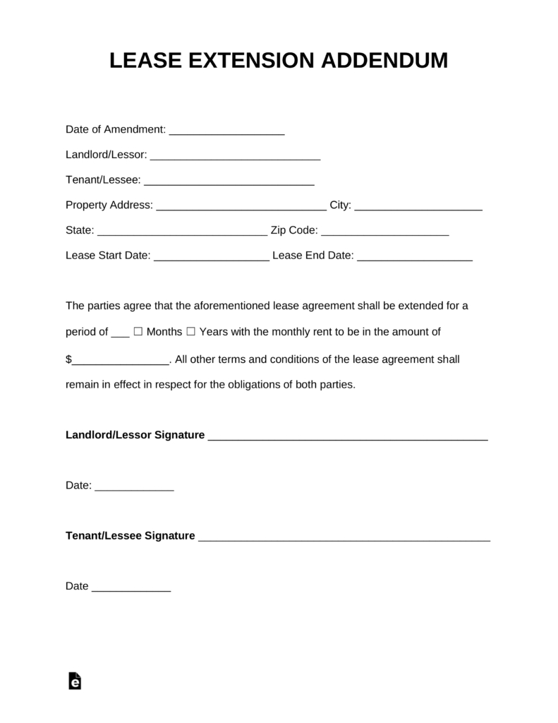 Purchase Agreement Mn Free Lease Extension Addendum Template Residential Commercial