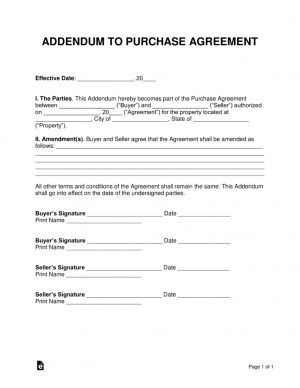 Purchase Contract Cancellation Agreement Free Purchase Agreement Addendums Disclosures Word Pdf