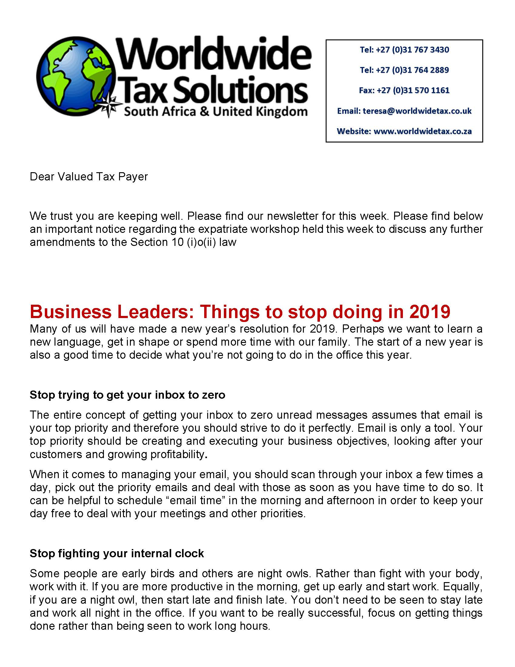 Qualxserv Service Agreement Tax Law Newsletters Page 2 World Wide Tax Solutions