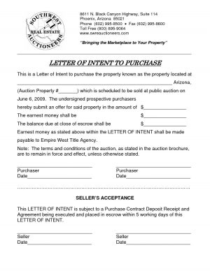 Real Estate Intent To Purchase Agreement Letter Of Intent To Purchase Real Estate 50 Letter Intent To