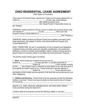 Real Estate Purchase Agreement Form Real Estate Purchase Agreement Ohio Last Free Ohio Residential Lease