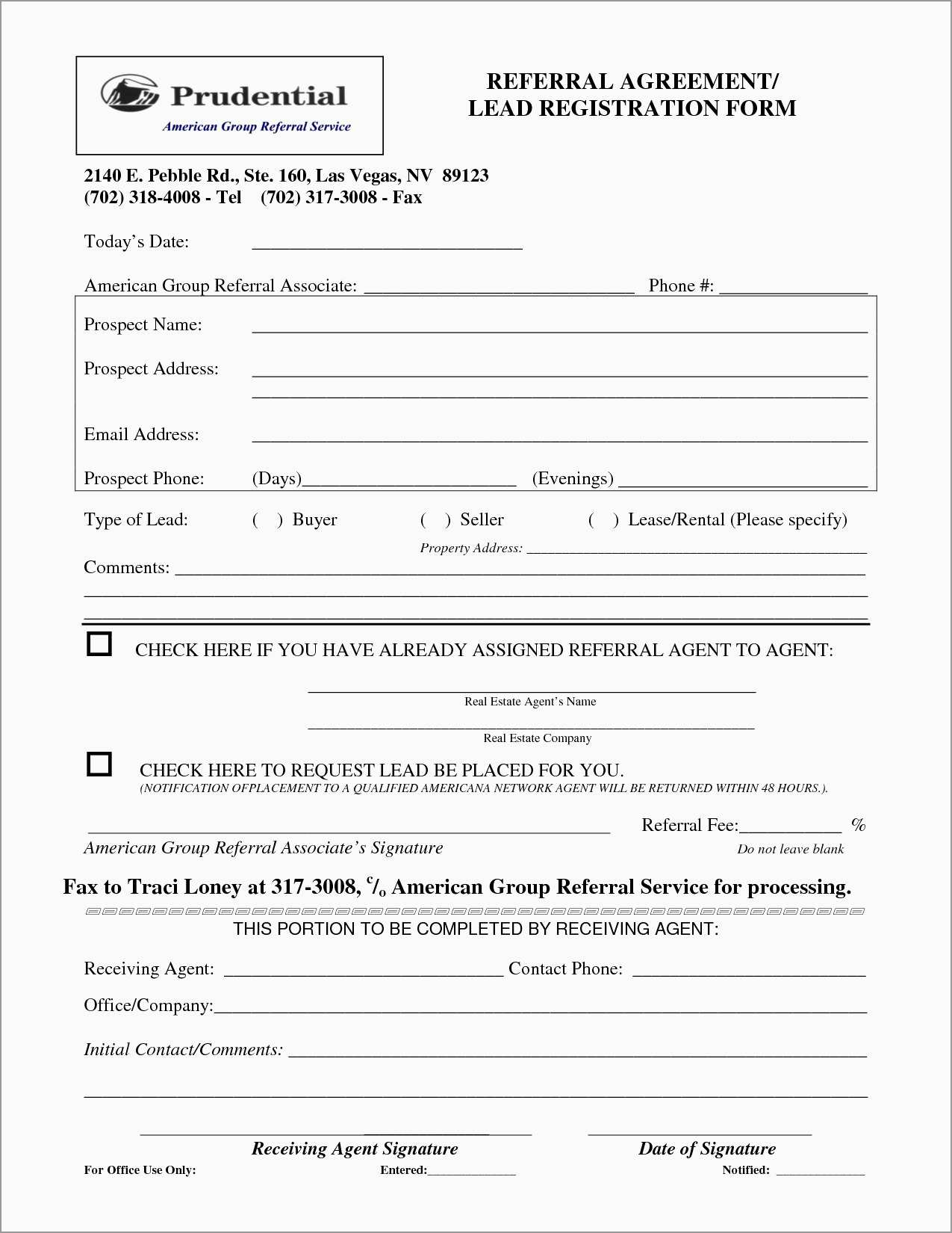 Referral Fee Agreement Form Free Real Estate Referral Form Template Astonishing Referral Fee