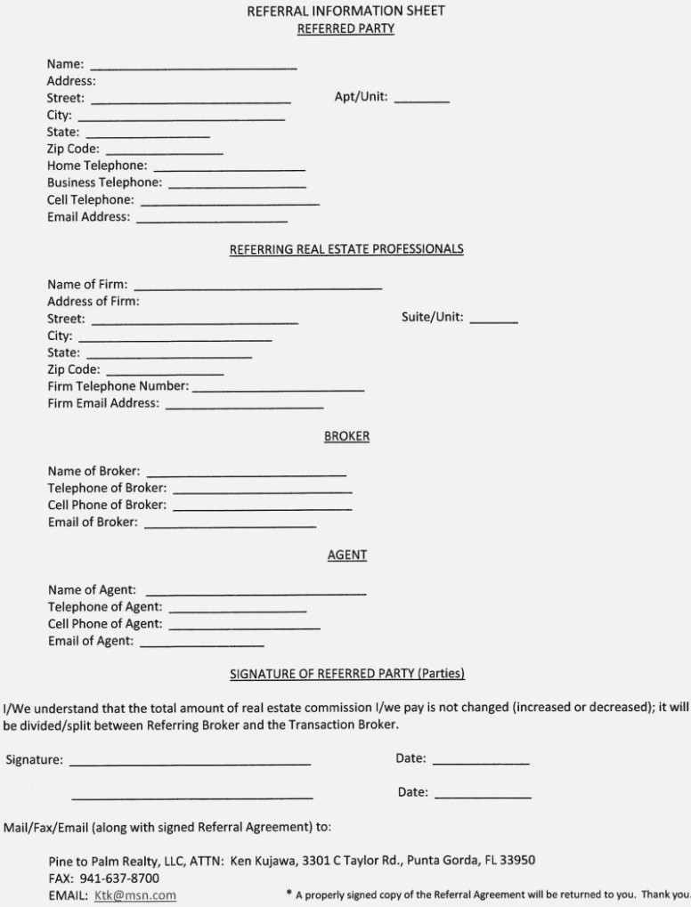 Referral Fee Agreement Form Real Estate Referral Fee Agreement Useful 10 Best S Of Real Estate