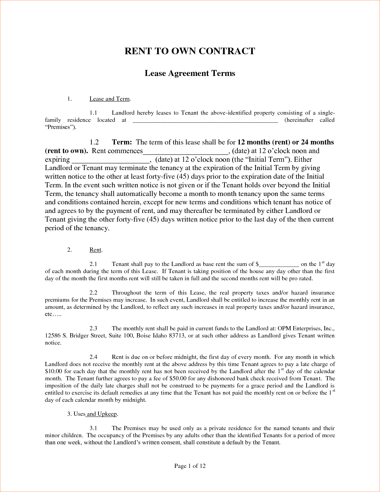 Rent To Own Agreement Sample 015 Rent To Own Agreement Template Alberta Best Ideas Contract Free