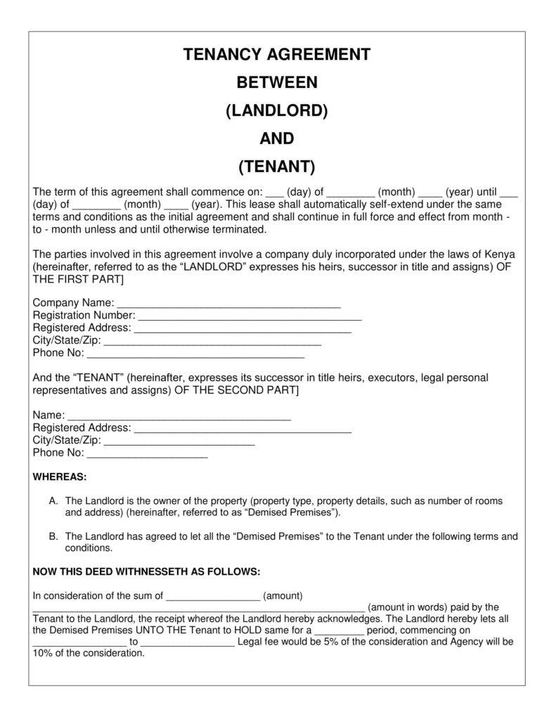 Rental Agreement Example 9 Simple Tenancy Agreement Templates Pdf Free Premium Templates