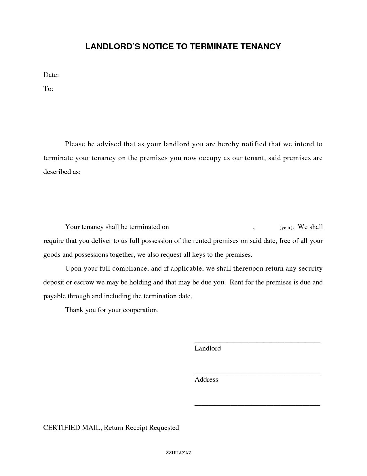 Rental Agreement Pa Tenant Lease Termination Letter From Landlord Money In 2019 Notice