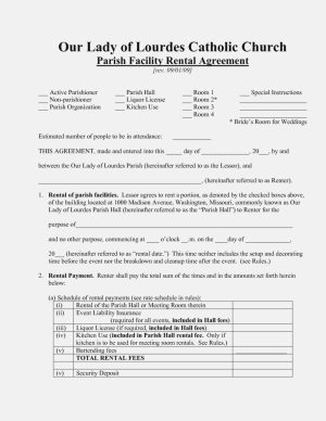 Rental Agreement Template Free Church Facility Rental Agreement Template