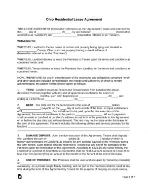 Residential Lease Agreement Doc Ohio Residential Lease Home Design Ideas Home Design Ideas