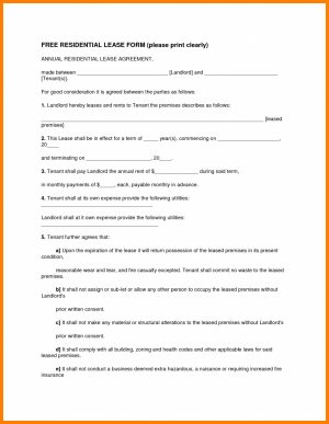 Residential Lease Agreement Doc Rental Agreementat Template Contract Free House Resume Apartment