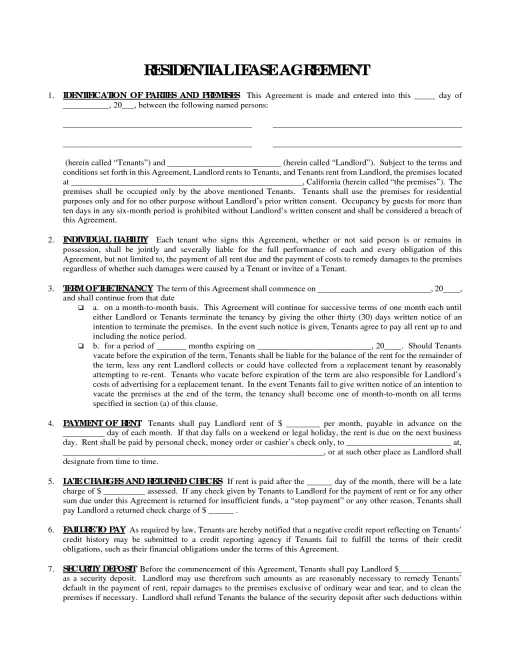 Residential Lease Agreement Doc Residential Lease Agreement Template Word Ataumberglauf Verband