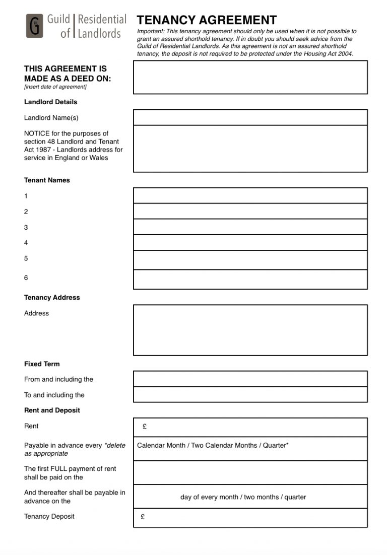 Residential Tenancy Agreement Qld Tenancy Agreement Template Tenancy