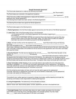 Room Rental Agreement Form 40 Free Roommate Agreement Templates Forms Word Pdf