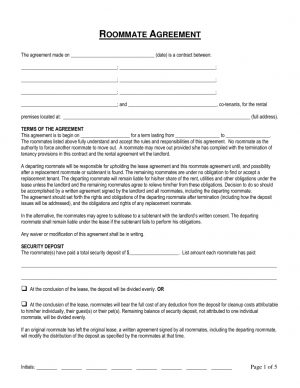 Room Rental Agreement Form Free Connecticut Roommate Room Rental Agreement Form Word Pdf