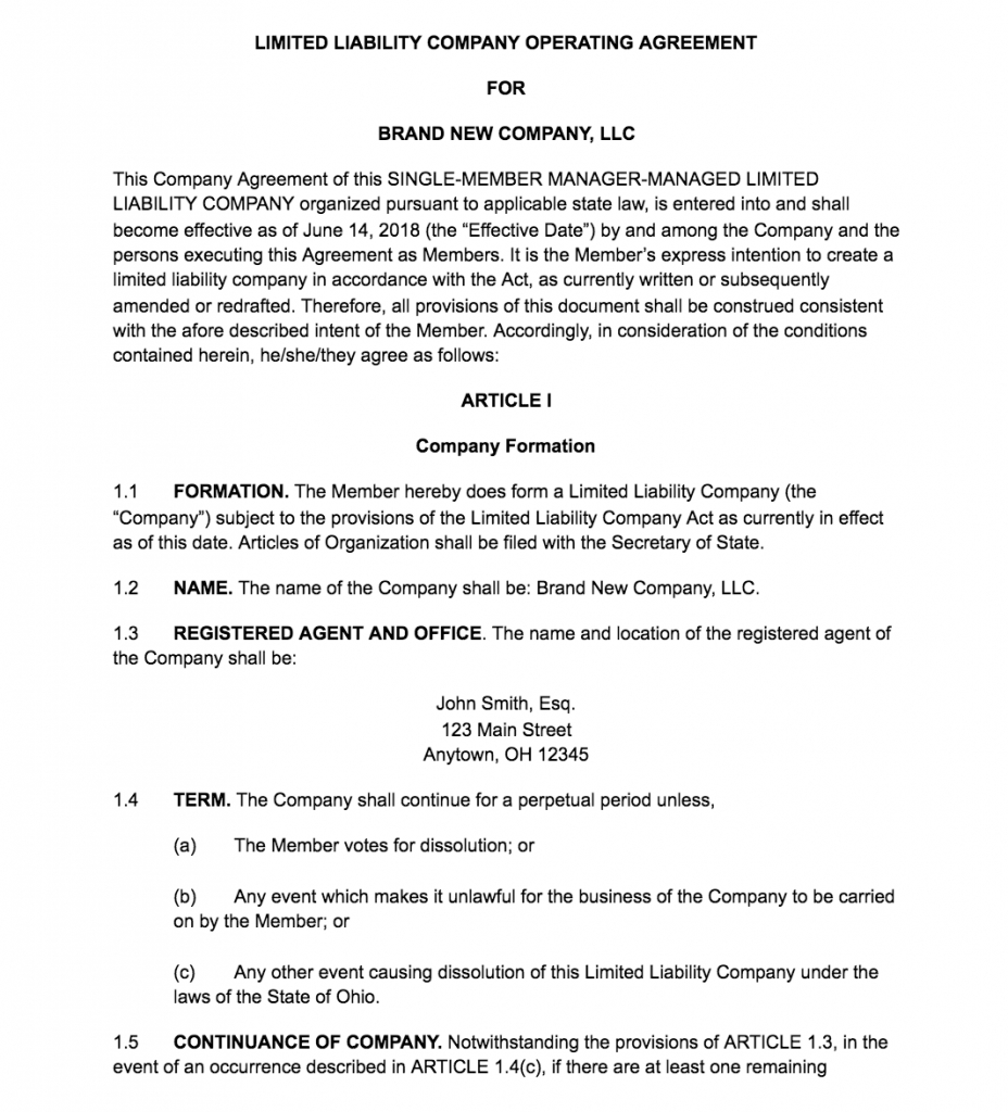 S Corp Operating Agreement Template 009 Template Ideas Free Operating