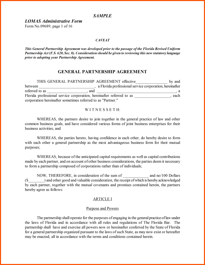 S Corp Operating Agreement Template 8 Partnership Agreement Template Word Survey Template Words