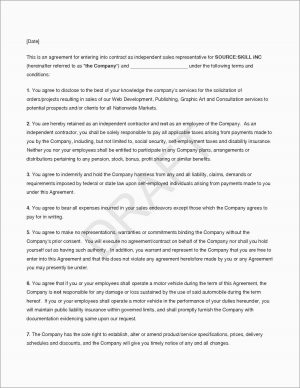 Sales Representative Agreement Inspirational Free Independent Sales Contractor Agreement Template