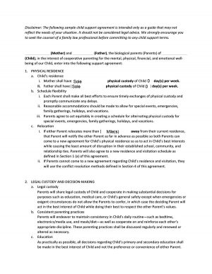 Sample Child Support Agreement 32 Free Child Support Agreement Templates Pdf Ms Word