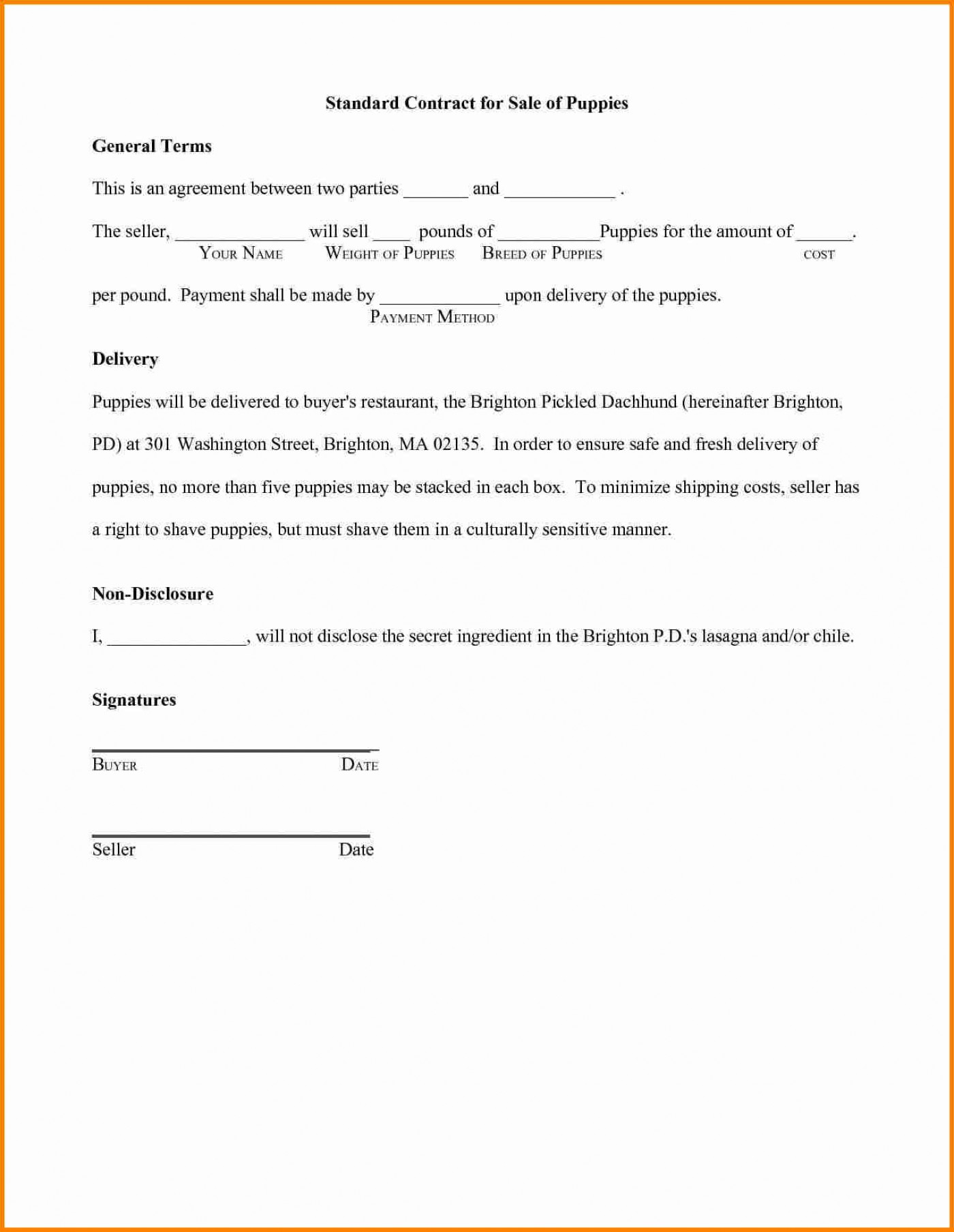 Sample Contract Agreement Between Buyer And Seller 002 Template Ideas Standard Partnership Agreement Of Contract Sample