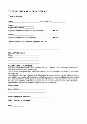 Sample Contract Agreement Between Buyer And Seller 42 Printable Vehicle Purchase Agreement Templates Template Lab