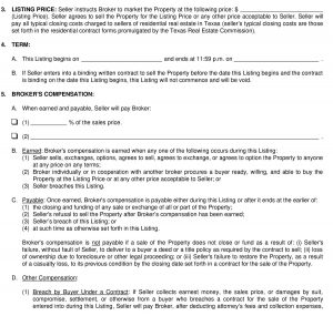 Sample Contract Agreement Between Buyer And Seller The Listing Agreement Para 3 4 And 5 Listing Price Term And