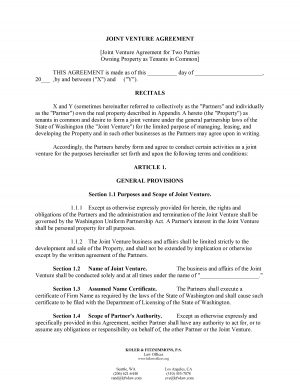 Sample Joint Venture Agreement Between Two Companies Joint Venture Agreement Template