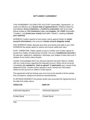 Sample Settlement Agreement 006 Debt Settlement Agreement Template Form Elegant Letter Sample