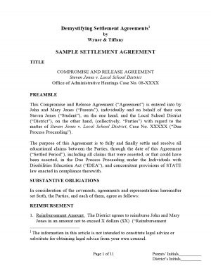 Sample Settlement Agreement 43 Free Settlement Agreement Templates Divorcedebtemployment