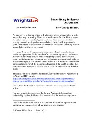 Sample Settlement Agreement Demystifying Settlement Agreements