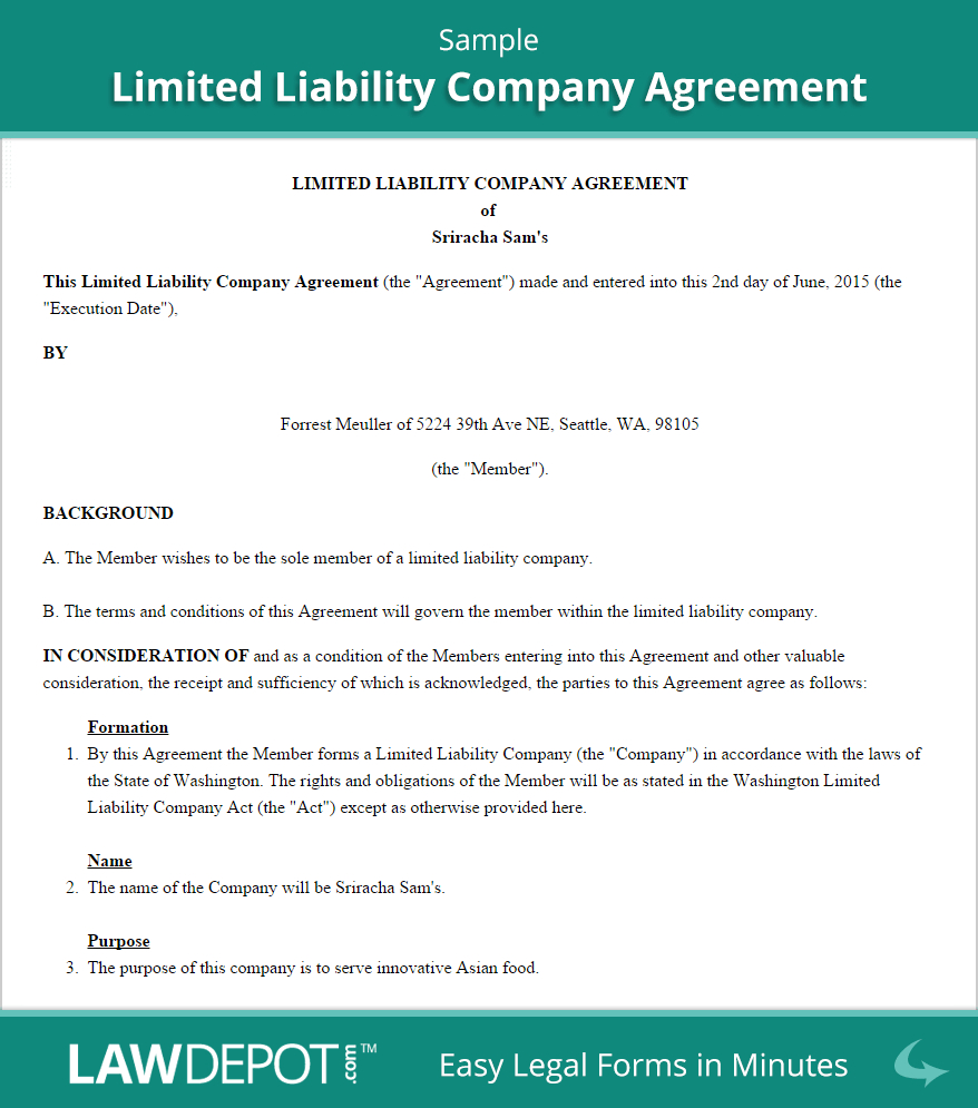 Sample Shareholder Agreement S Corp Llc Operating Agreement Template Us Lawdepot
