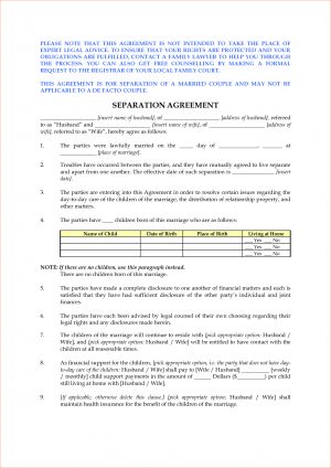Separation Agreement Template Nc 024 Nc Divorce Forms Separation Agreement Template New Elegant Free