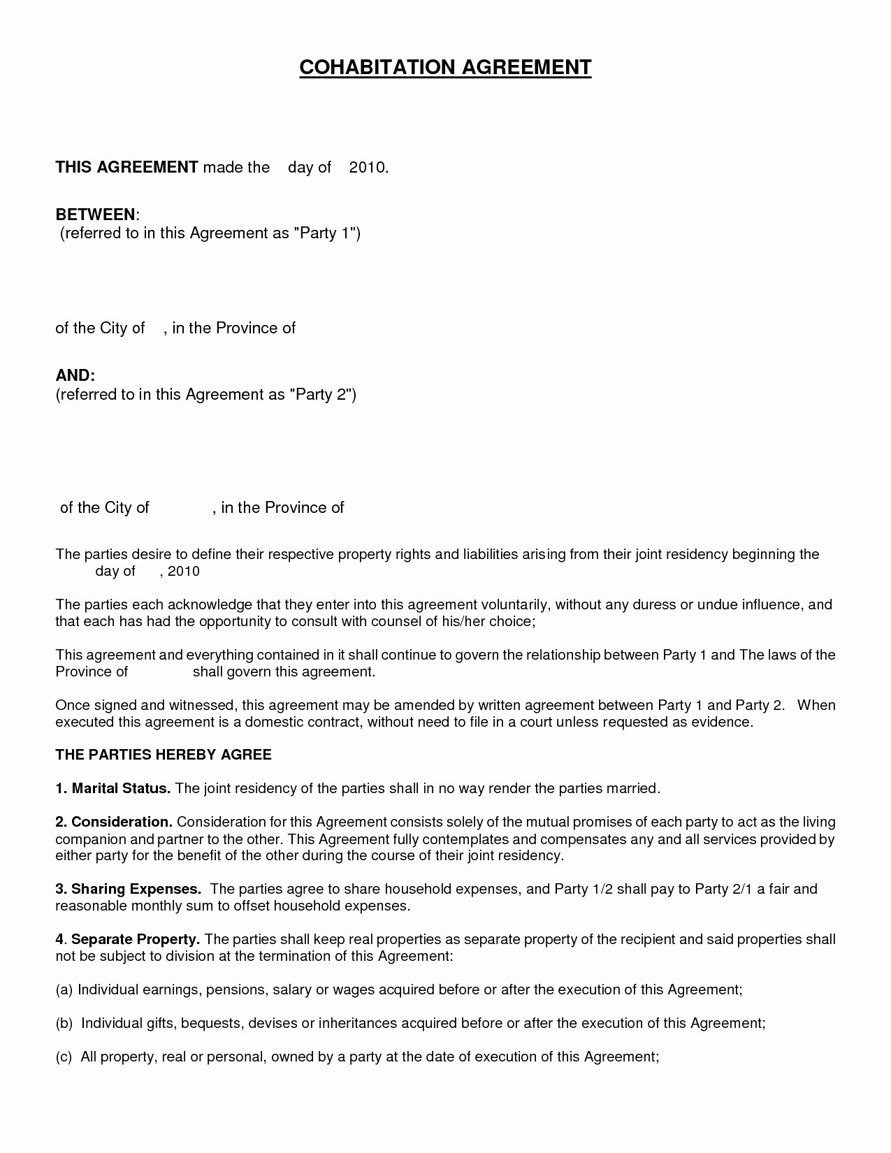 Separation Agreement Template Nc Nc Separation Agreement Template Beautiful 7 Example Of An