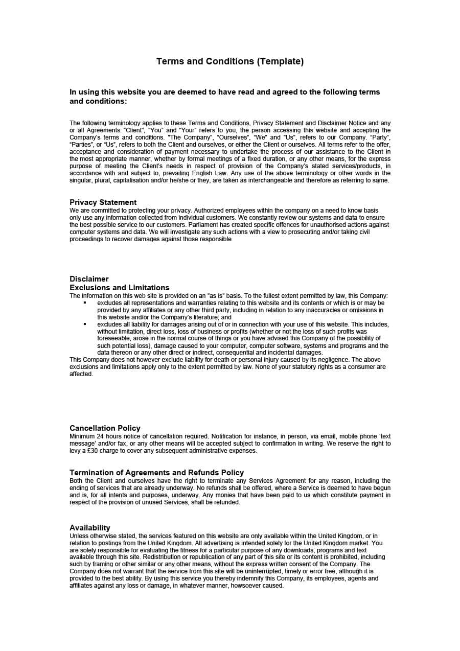 Service Agreement Terms And Conditions 017 Template Ideas Terms Of Service Agreement And Conditions