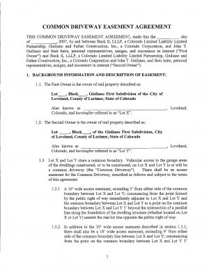 Shared Driveway Agreement 10 Easement Agreement Contract Forms Pdf